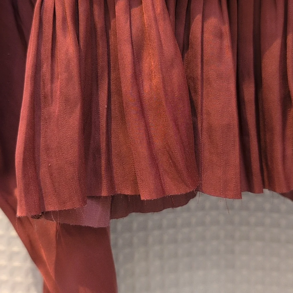 ULLA JOHNSON Mirelle Tie Halter Peplum Blouse Desert Rose Long Sleeve Size 8